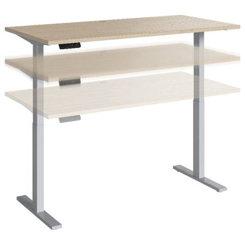 Bowery Hill 72W Adjustable Standing Desk in Natural Elm - Engineered Wood
