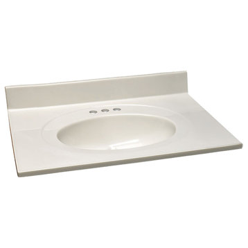 Design House 586321 31" Cultured Marble Vanity Top - White on White