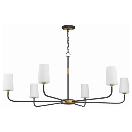 Niles 6-Light Black Forged/Modern Gold Chandelier