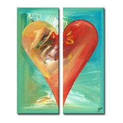 Ready2HangArt - Heartwork "India" 2-Piece Canvas Art Set, 40"x16" - Prints And Posters