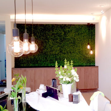 Modern Interior Design with GreenSmart Decor Artificial Hedge Panels