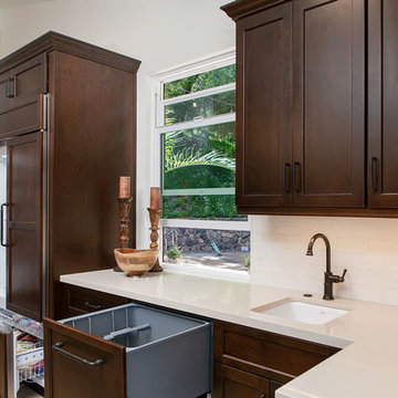 Fallbrook Kitchen Renovation with Dark Shaker Cabinets and Paneled Appliances