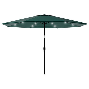 Pure Garden 10' Patio Umbrella With Solar LED Light, Green