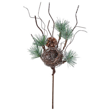 Pine and Nest and Cone Spray, 15"