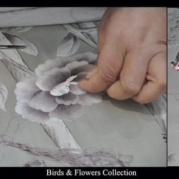 hand painted wallpaper/ Embroidered wallpaper and other hand painted prodcuts