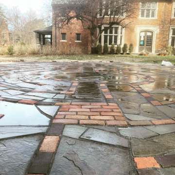 Labyrinth after wetting the polymeric sand