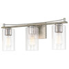 Kira Home Armstrong 23" Farmhouse / Bathroom Light, Cylinder Glass Shades