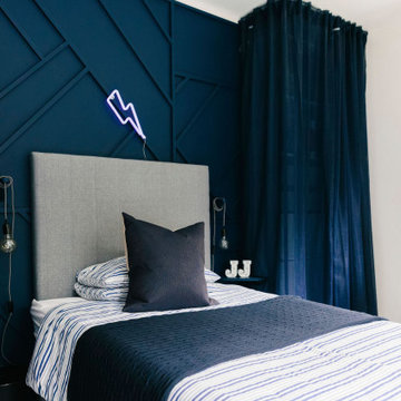 Dark Blue Modern Kids Bedroom