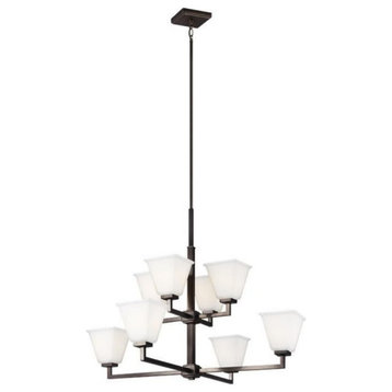 35.5 inch 74.4W 8 LED Chandelier-Brushed Oil Rubbed Bronze Finish-Incandescent