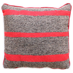 Farmhouse Decorative Pillows Neon/Marled Gray Striped Pillow