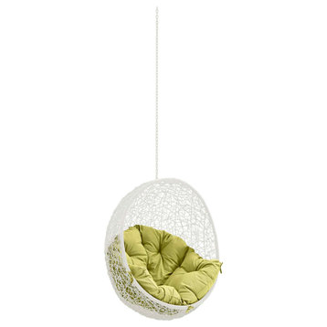 Hide Outdoor Wicker Rattan Swing Chair Without Stand, White Peridot