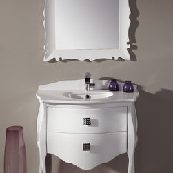 Fresca Platinum Paris Glossy White 35" Bathroom Vanity - Bathroom Vanities And Sink Consoles