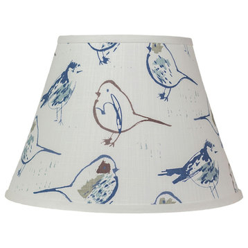 Bird Toile Shade, 14", Empire With Spider Fitter