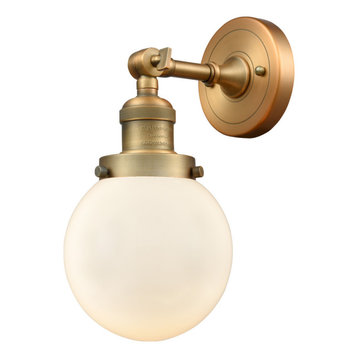 Progress Lighting Enclave 1-Light Gilded Iron Wall Sconce w/Textured Glass Shade 