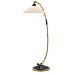Currey and Company - Currey and Company 8000-0088 Lisbon, 1 Light Floor Lamp - A nod to one of the worlds seafaring port cities,Lisbon 1 Light Floor Natural/Rattan/New B *UL Approved: YES Energy Star Qualified: n/a ADA Certified: n/a  *Number of Lights: 1-*Wattage:150w E26 Medium Base bulb(s) *Bulb Included:No *Bulb Type:E26 Medium Base *Finish Type:Natural/Rattan/New Brass/Satin Black