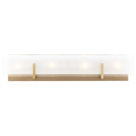 Syll 4-Light Bathroom Vanity Light in Satin Brass