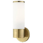 Livex Lighting - Livex Lighting 16561-01 Lindale, 1 Light ADA Wall Sconce, Antique Brass - Add a dash of character and radiance to your homeLindale 1 Light ADA  Antique Brass Satin UL: Suitable for damp locations Energy Star Qualified: n/a ADA Certified: YES  *Number of Lights: 1-*Wattage:60w Medium Base bulb(s) *Bulb Included:No *Bulb Type:Medium Base *Finish Type:Antique Brass