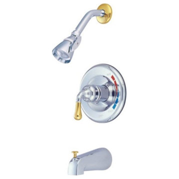 KB634 Tub and Shower Faucet With Single-Handle, Polished Chrome/Polished Brass