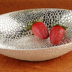Authentic Silver Plated Snakeskin Oval Bowl - Products