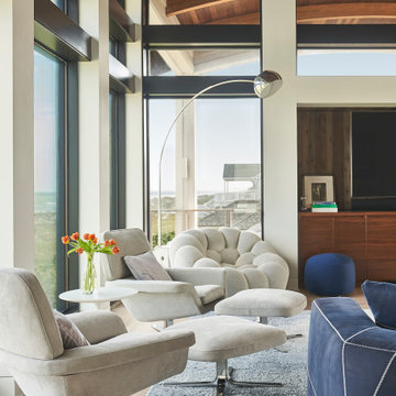 Ocean View Sitting Area in a Figure Eight Island Great Room
