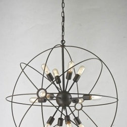 Medium Sputnik Chandelier with Rustic Finish - Chandeliers