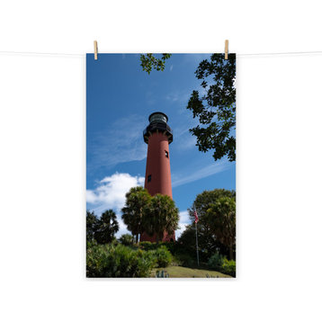 Jupiter Lighthouse 2 Color Coastal Landscape Photo Unframed Wall Art Print, 12" X 16"