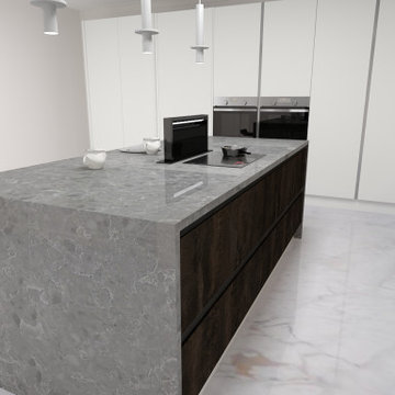 Alpine White Kitchen Unit with Grey Worktop | Inspired Elements | London