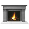 Fireplace Stone Mantel 1111.556 With Filler Panels, Gray, No Hearth Pad