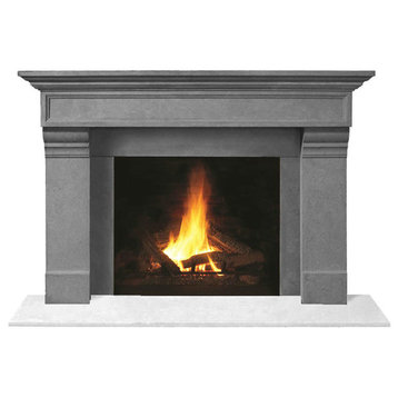 Fireplace Stone Mantel 1111.556 With Filler Panels, Gray, No Hearth Pad
