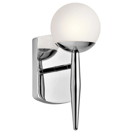 Wall Sconce 1-Light Halogen, Chrome