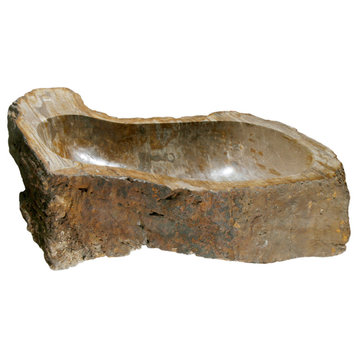 Petrified Wood Bathroom Sink , Beige, Brown, 30-36"
