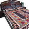 Indian Decor Bed Cover 100% Cotton Bedspread Galicha Rose Printed Coverlet