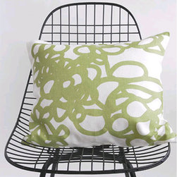 Area - Area Daisy Printed Linen Pillow - Decorative Pillows