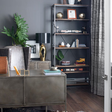 Transitional Elegance Industrial Home Office