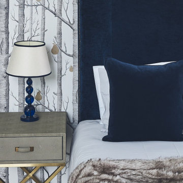 Master Bedroom - Headboard detail and shagreen sidetable