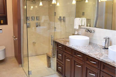 Example of a trendy bathroom design in Chicago