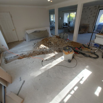HVAC vents relocation on concrete foundation