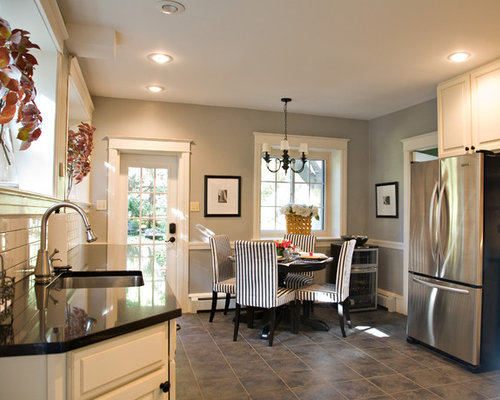 Contemporary Black and White Kitchen with Red Accents