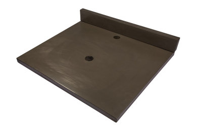25-in x 22-in Concrete Counter Top with Backsplash - Charcoal