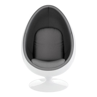 Aviator Egg Pod Easy Chair - Genuine Leather - Polished Aluminum Ovalia