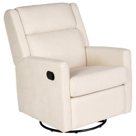 Cash Swivel Glider Rocker Recliner Chair, Cream