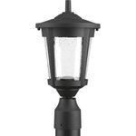 Progress Lighting - Progress Lighting 1-9W LED Post Lantern, Black - LED Post lantern with contemporary styling and clear seeded glass. Fits 3" post (order separately). 120V AC replaceable LED module, 623 lumens, 3000K color temperature and 90+ CRI.