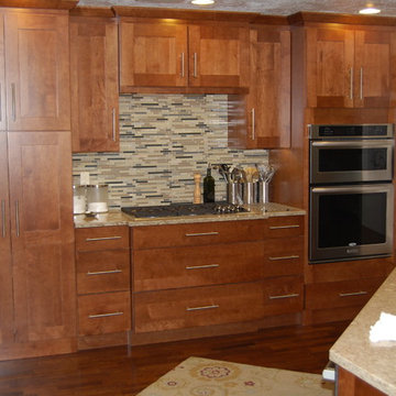 Large Island Maple Cabinets