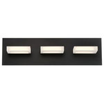 Eurofase - Eurofase 28020-023 Olson - 18 Inch 15W 3 LED Bath Bar - Olson 3-Light LED Bathbar, Black Finish with FrostOlson 18 Inch 15W 3  Chrome Frosted AcrylUL: Suitable for damp locations Energy Star Qualified: n/a ADA Certified: YES  *Number of Lights: 3-*Wattage:5w LED bulb(s) *Bulb Included:Yes *Bulb Type:LED *Finish Type:Black
