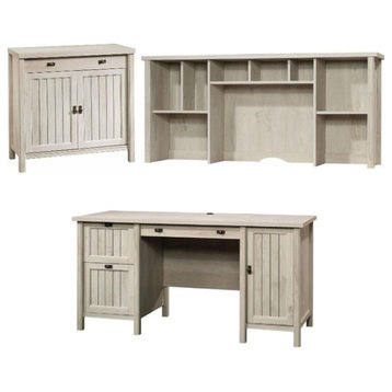 Home Square 3-Piece Set with Computer Desk 59" Hutch & Accent Chest