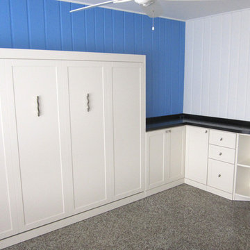 Garage and utility storage with built in desk