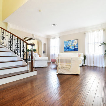 Cafe Brown Antiqued Wide Plank Strand Eucalyptus Flooring