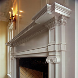 White Fireplace Surround 15721 - Fireplace Mantels