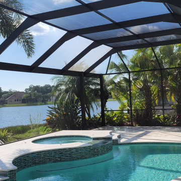 Pool Remodel/ Panoramic Screen Enclosure/ Natural Stone Pavers