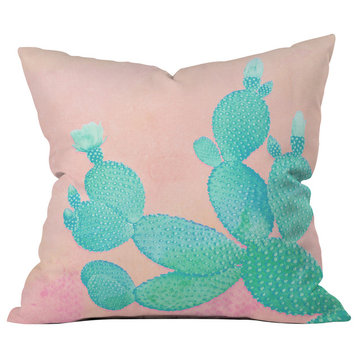 Kangarui Pastel Cactus Throw Pillow, 18"x18"